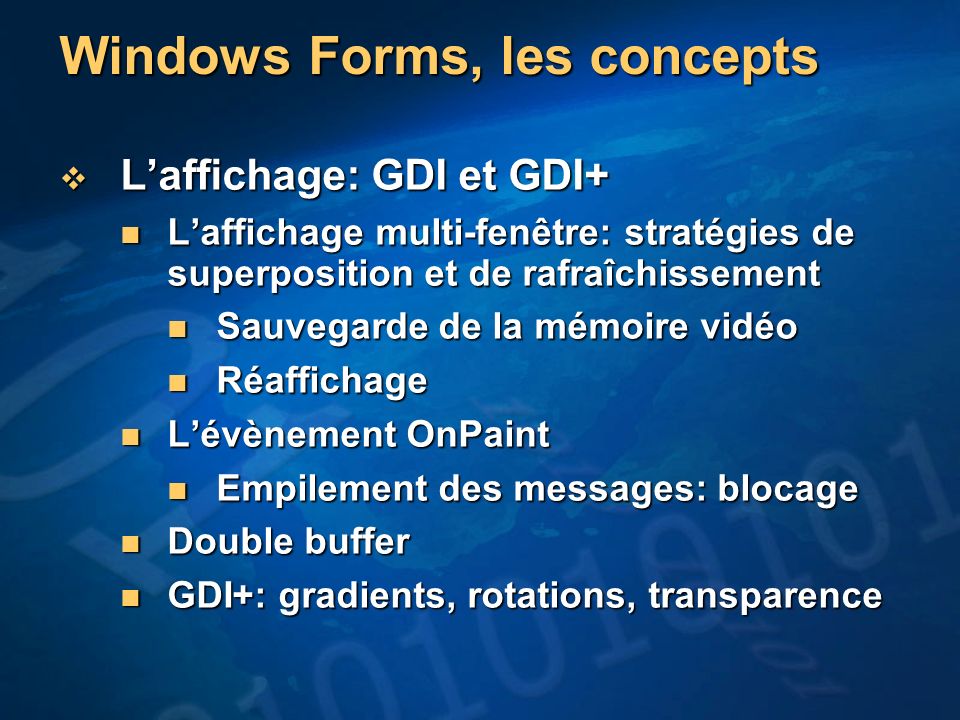 Windows Forms, les concepts