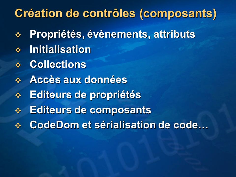 Création de contrôles (composants)