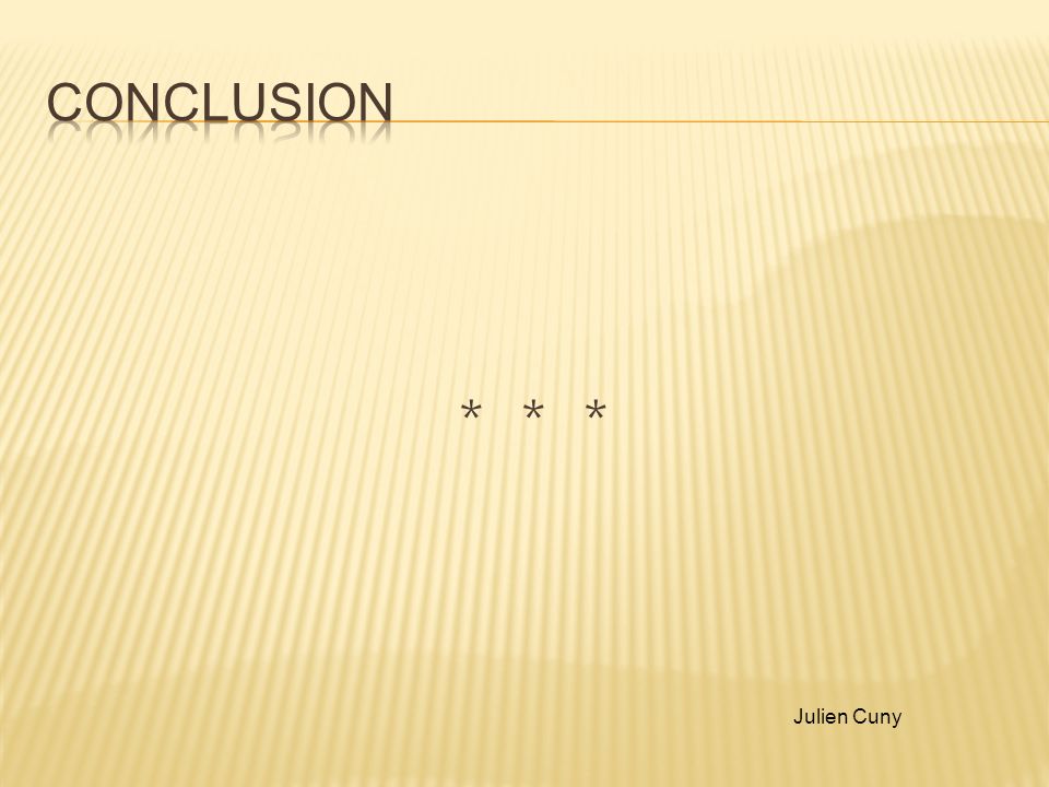Conclusion * * * Julien Cuny
