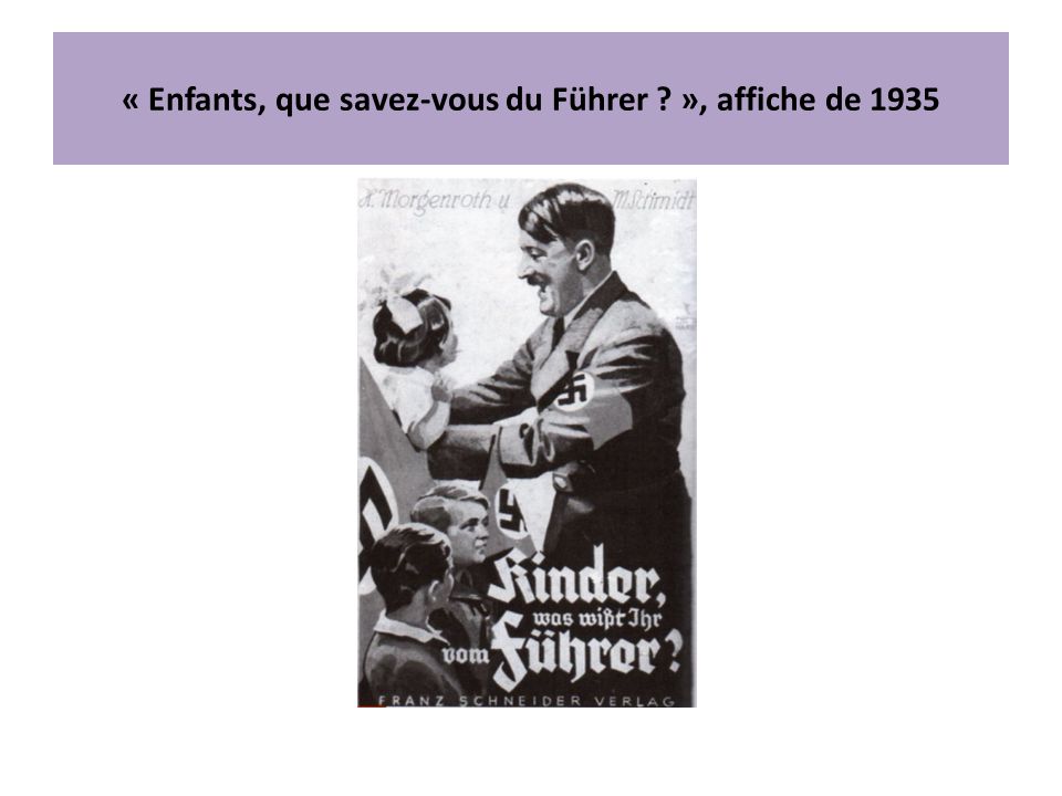 « Enfants, que savez-vous du Führer », affiche de 1935