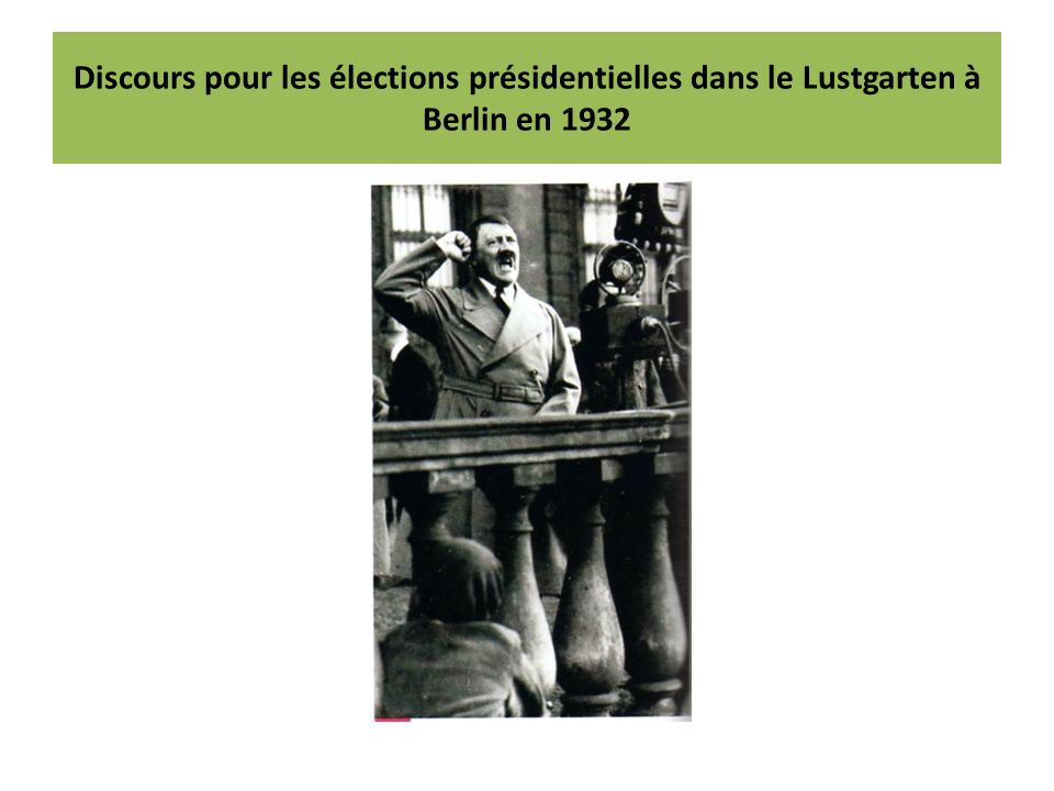 Discours pour les élections présidentielles dans le Lustgarten à Berlin en 1932