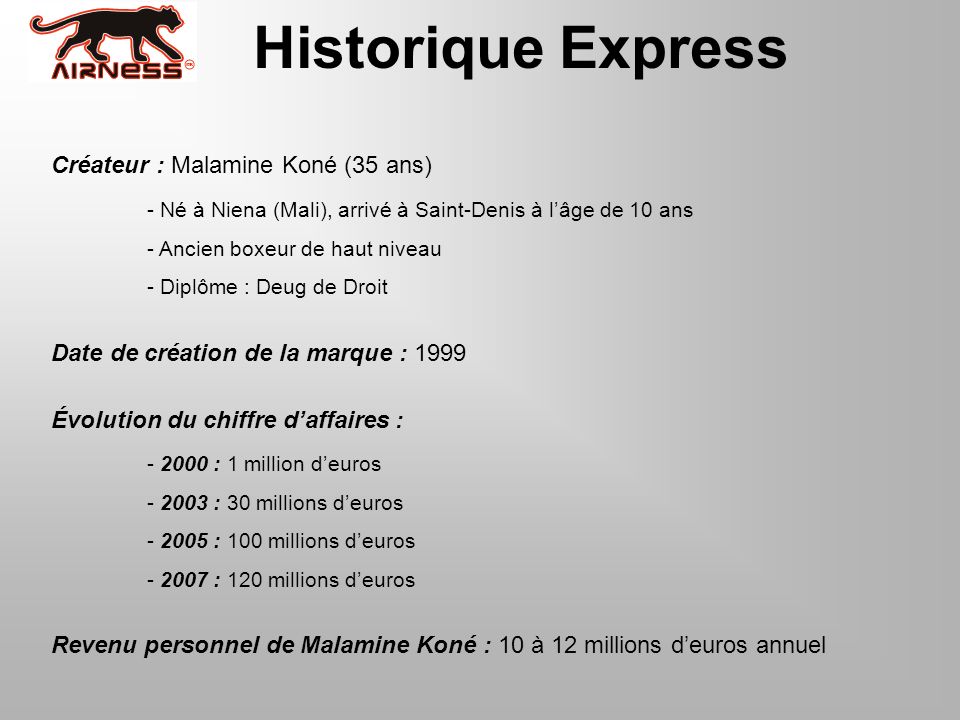 Historique Express Créateur : Malamine Koné (35 ans)