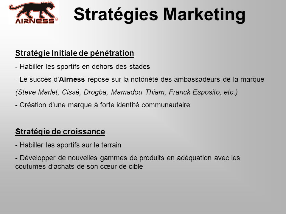 Stratégies Marketing Stratégie Initiale de pénétration