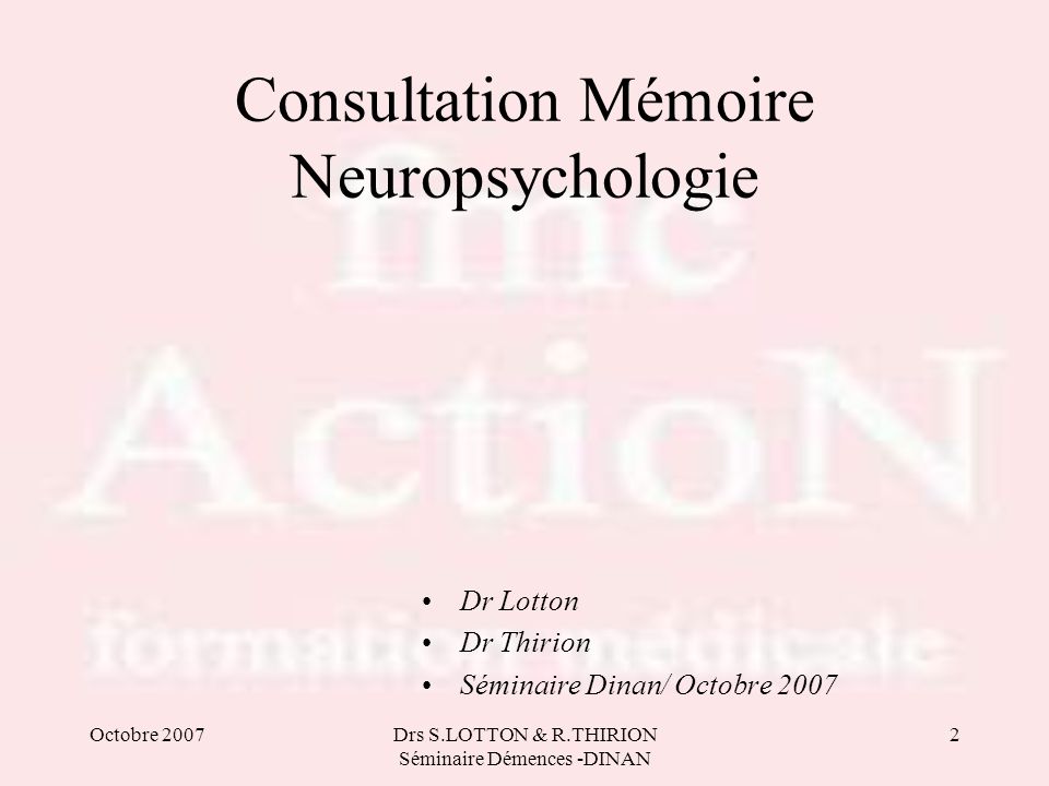 Consultation Mémoire Neuropsychologie