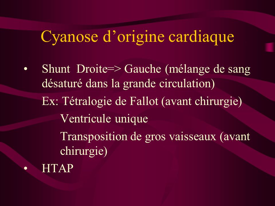 Cyanose d’origine cardiaque