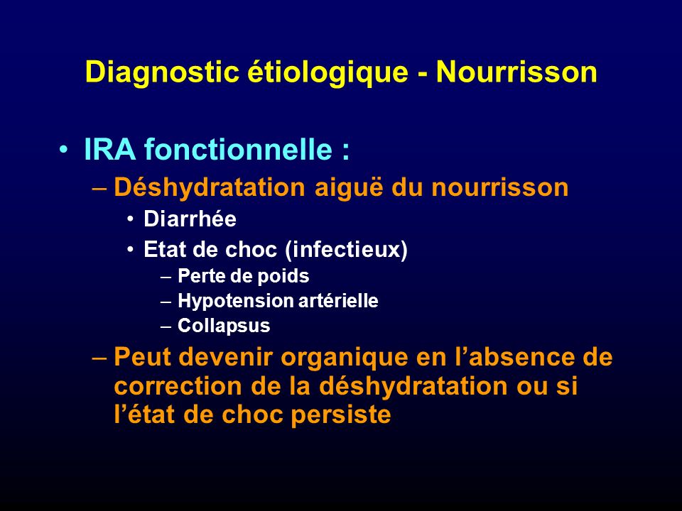 Diagnostic étiologique - Nourrisson