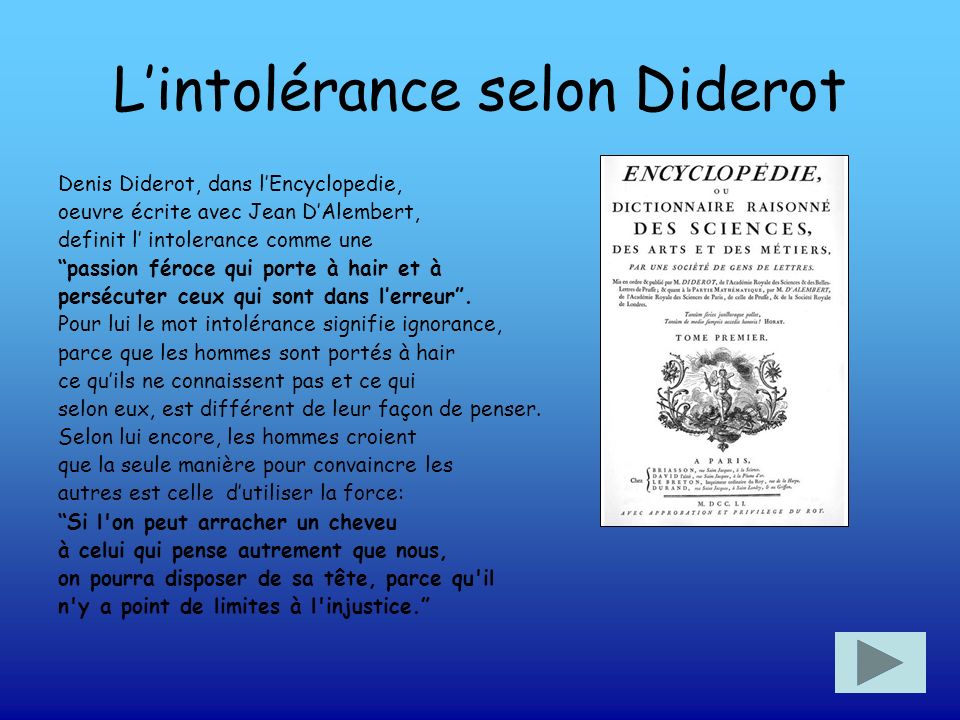 L’intolérance selon Diderot