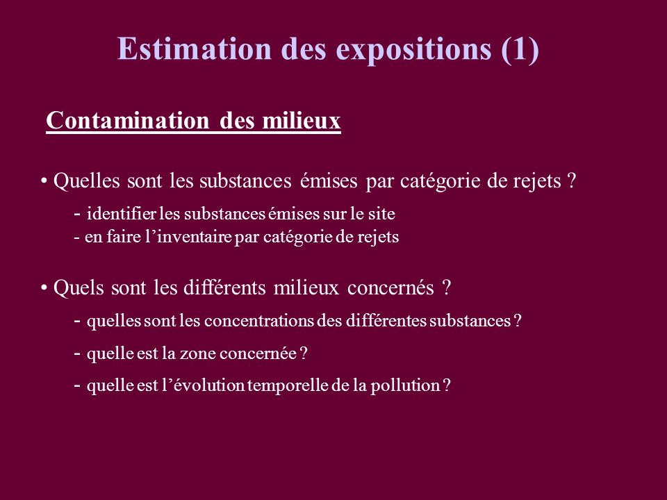 Estimation des expositions (1)