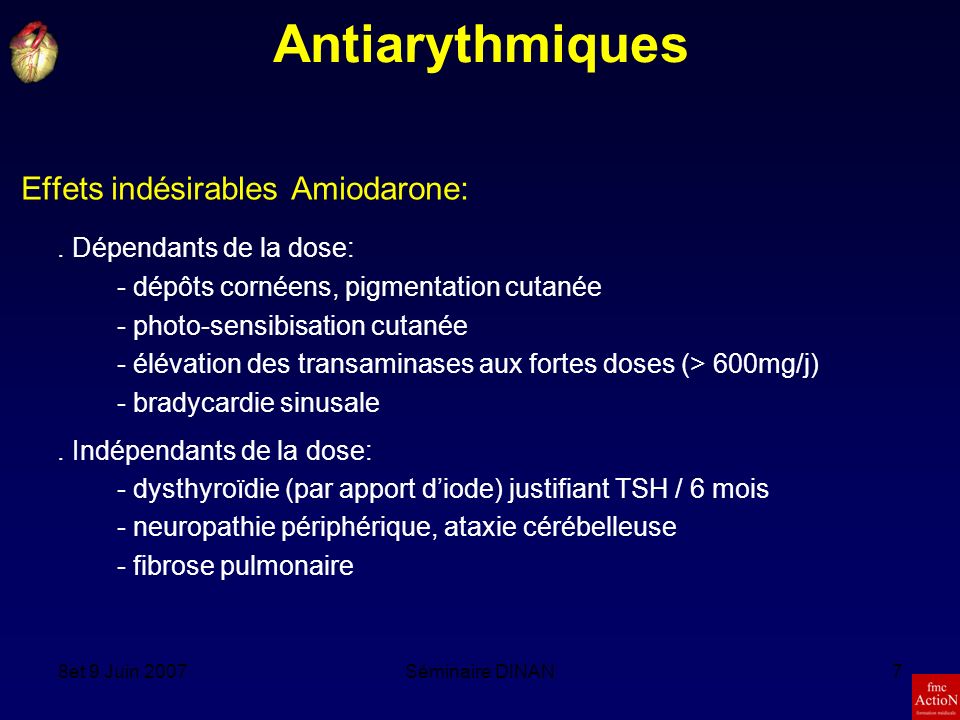 Antiarythmiques Effets indésirables Amiodarone: