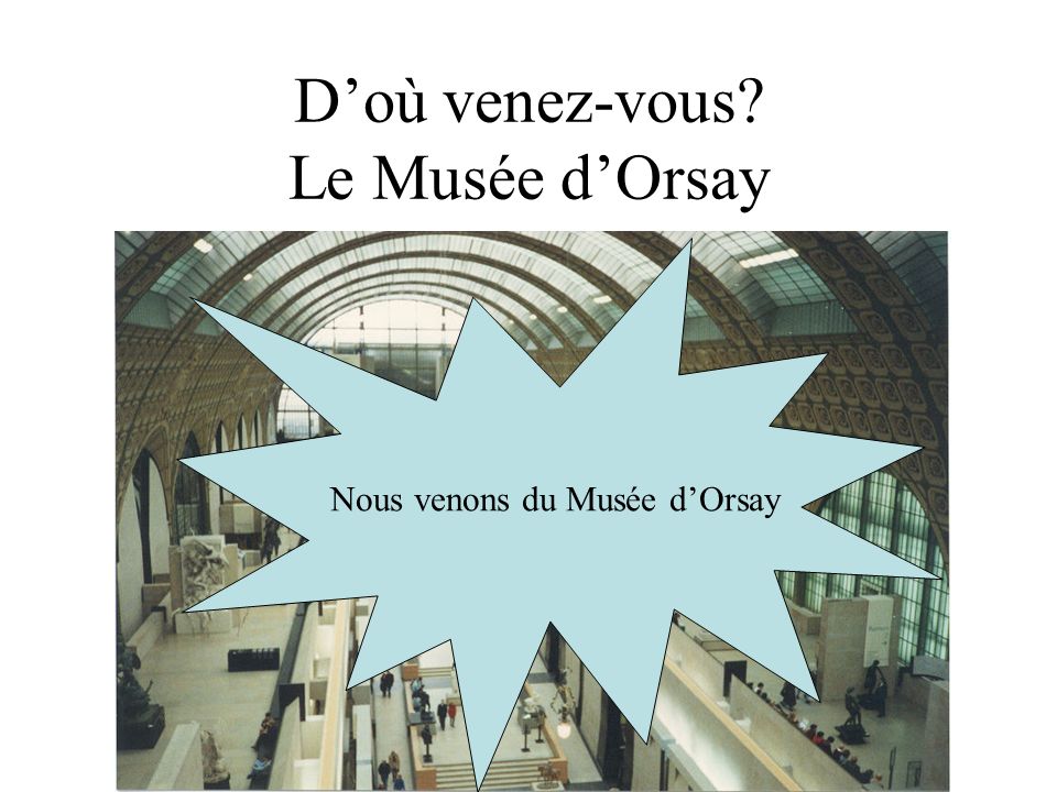 D’où venez-vous Le Musée d’Orsay