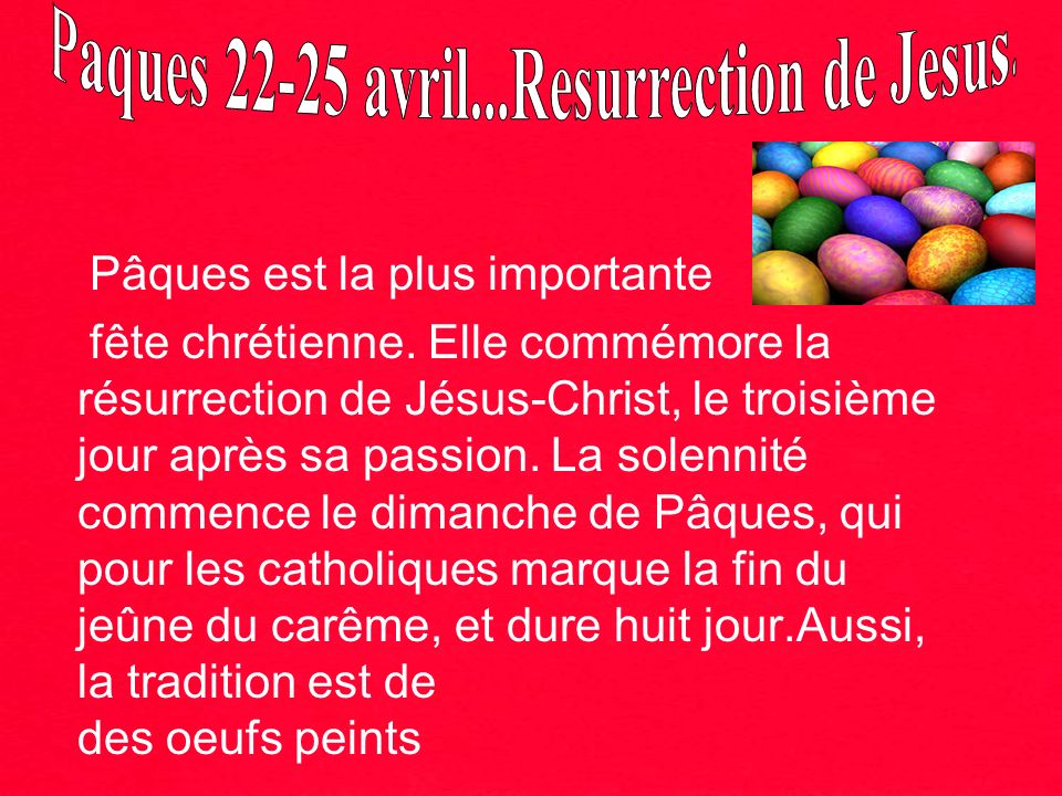Paques avril...Resurrection de Jesus.