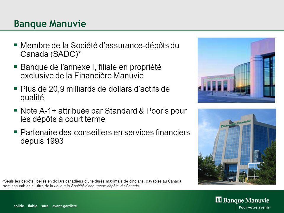 Banque Manuvie Membre de la Société d’assurance-dépôts du Canada (SADC)*