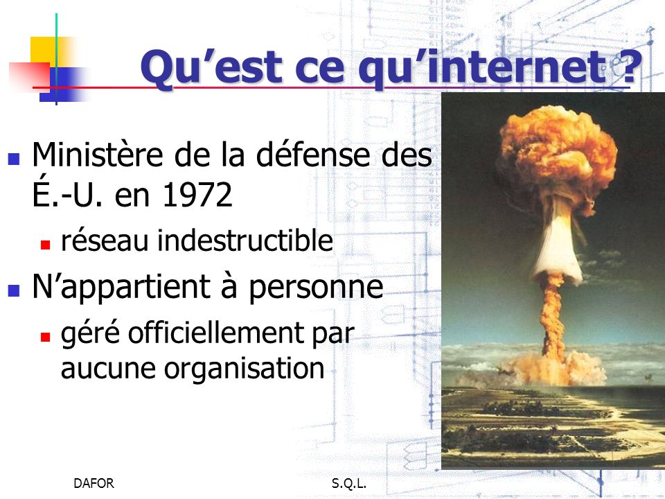 Qu’est ce qu’internet Ministère de la défense des É.-U. en 1972