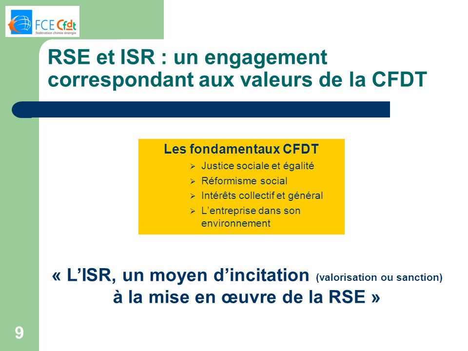 RSE et ISR : un engagement correspondant aux valeurs de la CFDT