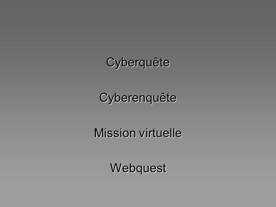 Cyberquête Cyberenquête Mission virtuelle Webquest