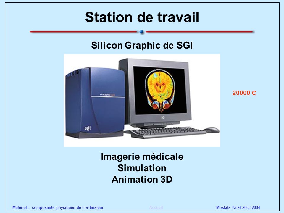 Station de travail Silicon Graphic de SGI Imagerie médicale Simulation