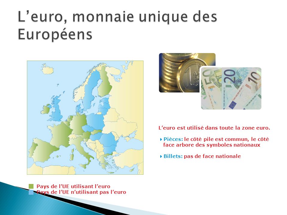 L’euro, monnaie unique des Européens