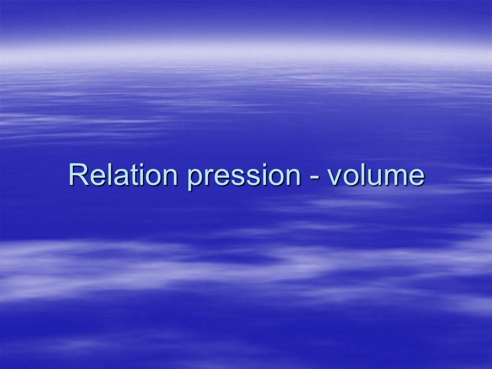 Relation pression - volume