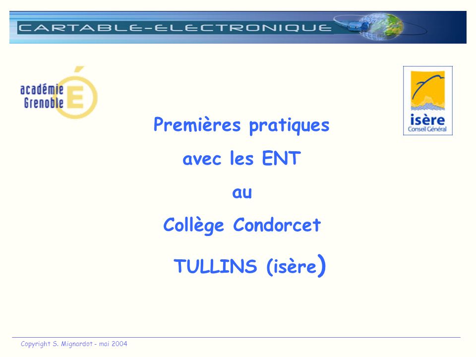 Premières pratiques avec les ENT au Collège Condorcet TULLINS (isère)