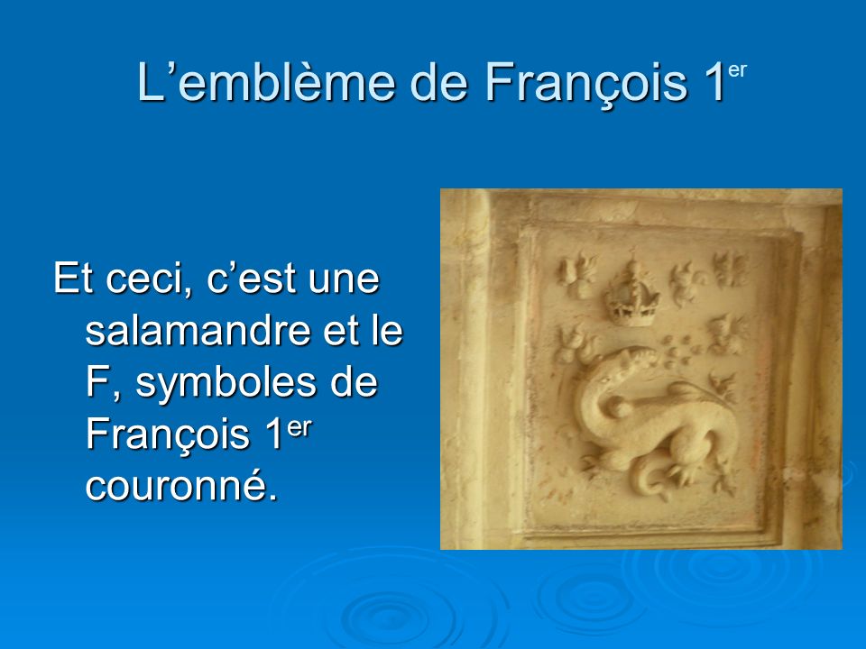 L’emblème de François 1 er.