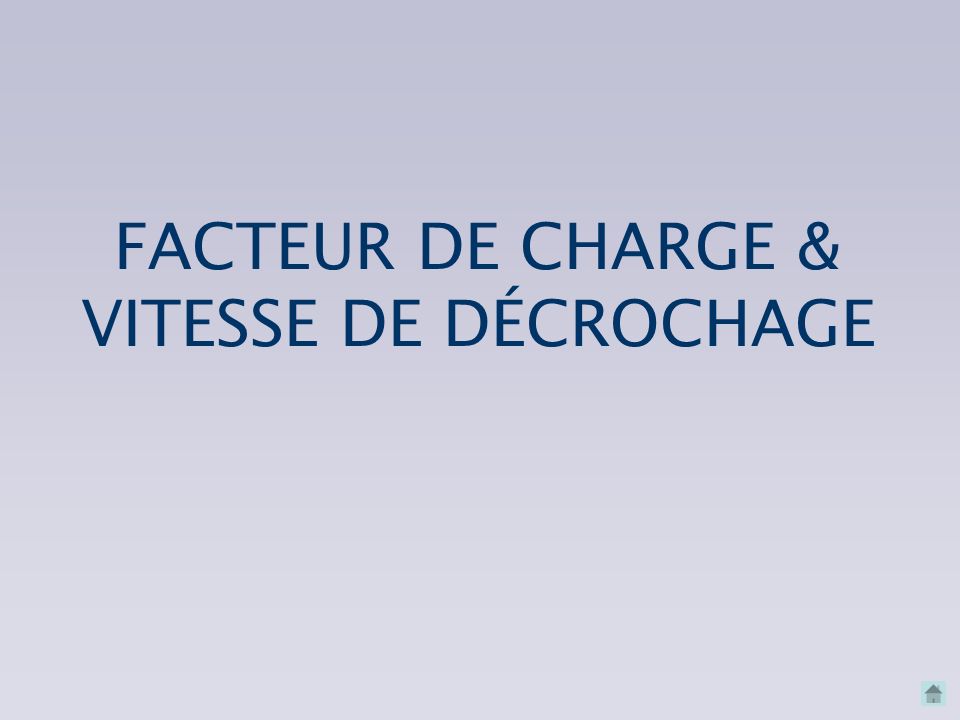 FACTEUR DE CHARGE & VITESSE DE DÉCROCHAGE