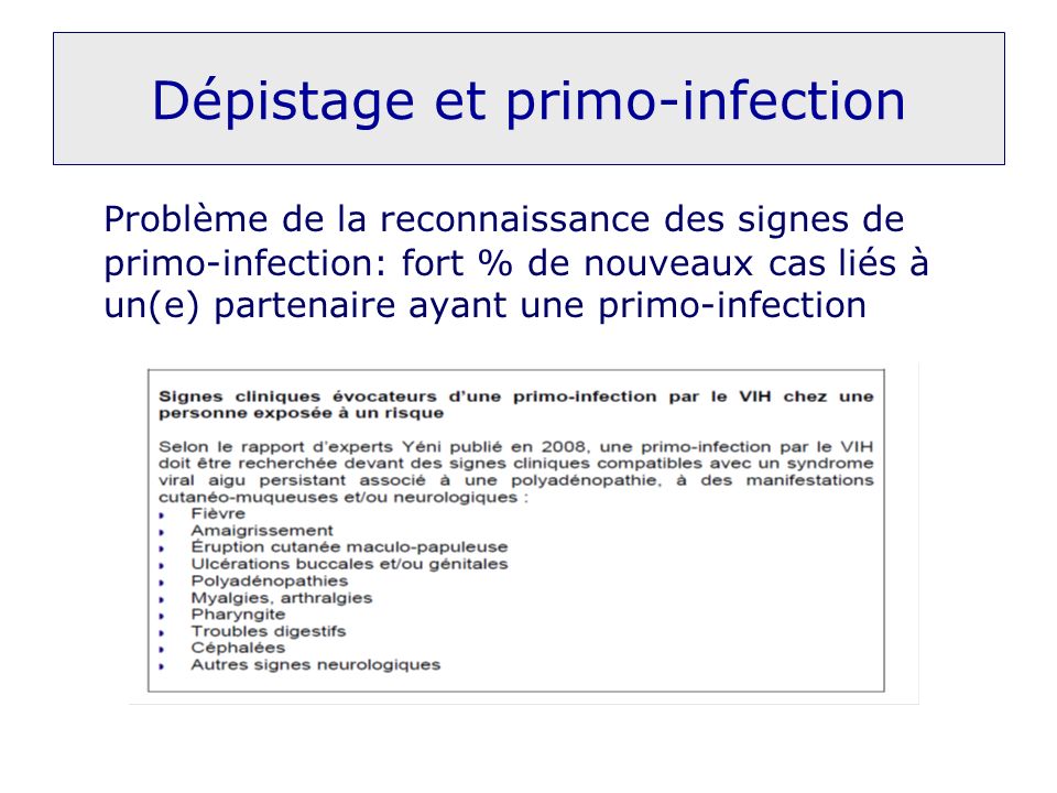 Dépistage et primo-infection
