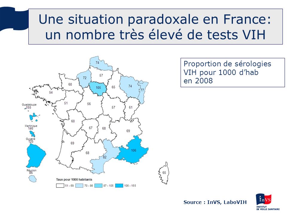 Une situation paradoxale en France: un nombre très élevé de tests VIH