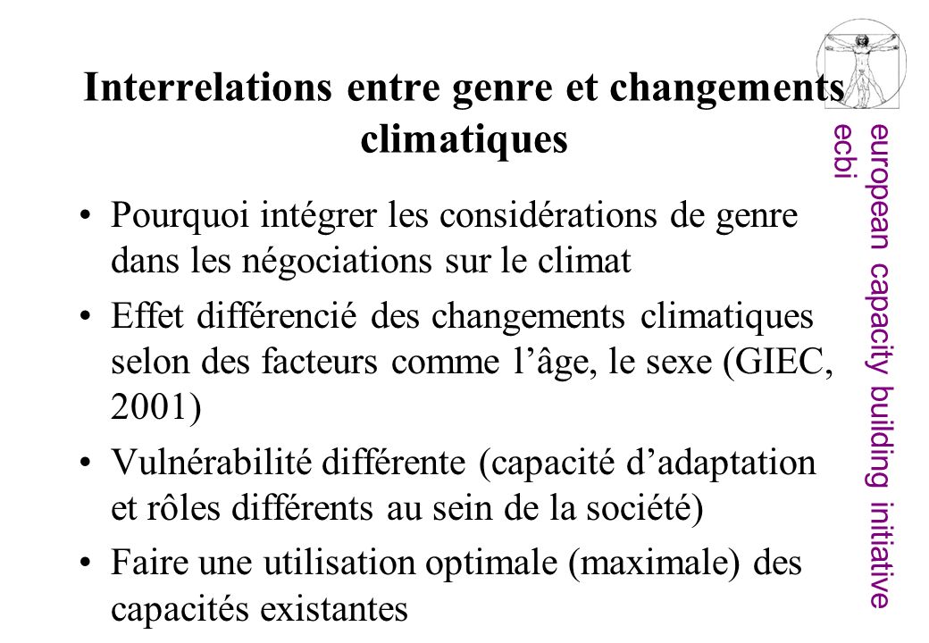 Interrelations entre genre et changements climatiques
