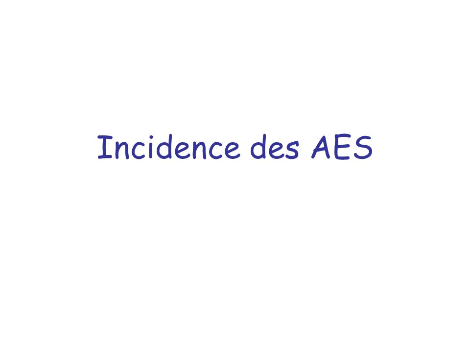 Incidence des AES