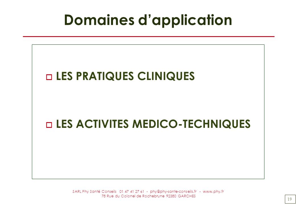 Domaines d’application