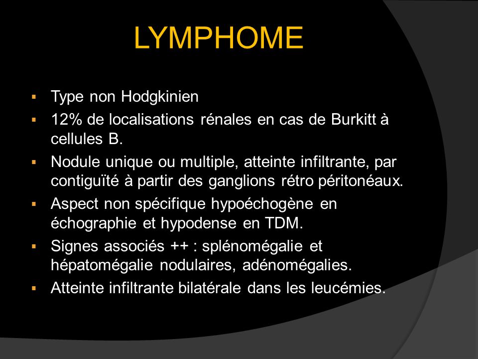 LYMPHOME Type non Hodgkinien