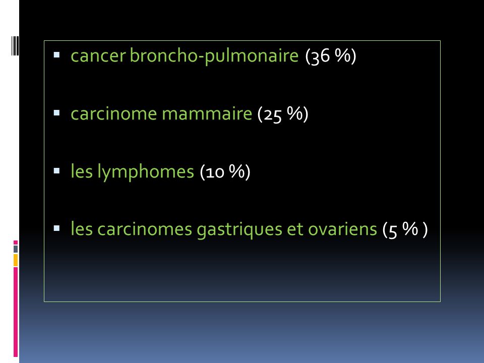 cancer broncho-pulmonaire (36 %)