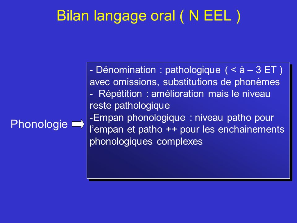 Bilan langage oral ( N EEL )