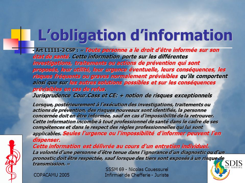 L’obligation d’information