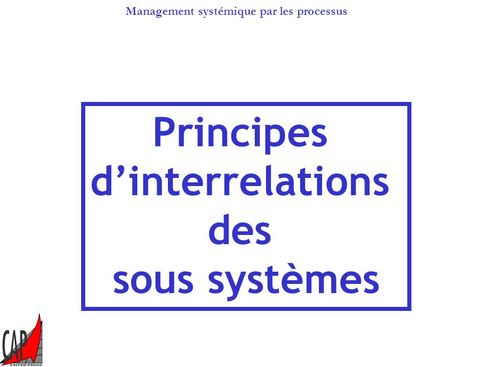Principes d’interrelations des sous systèmes