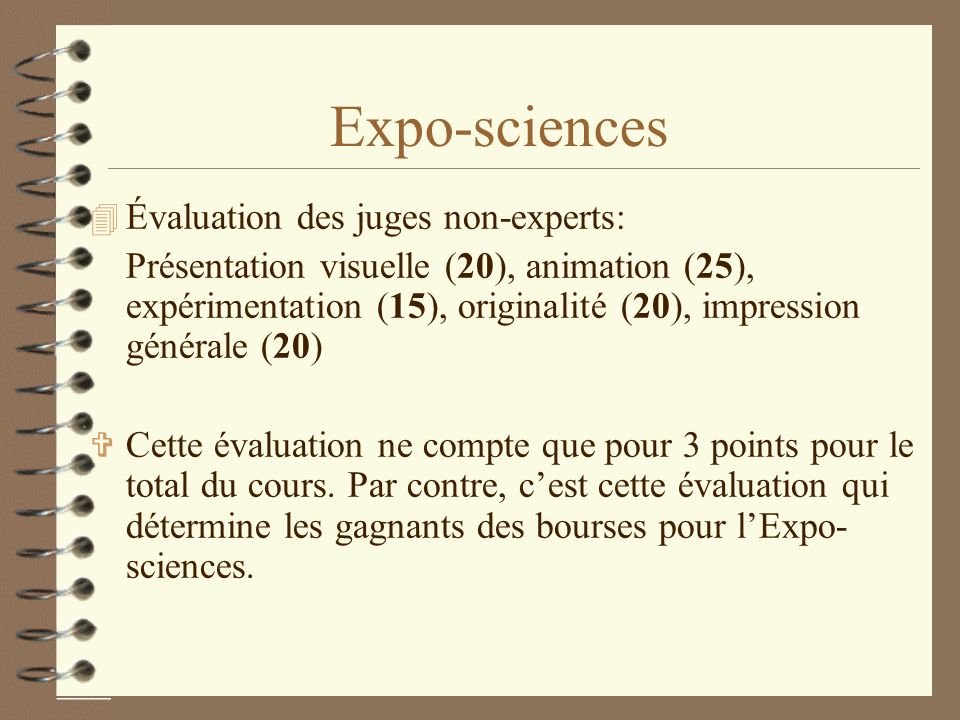 Expo-sciences Évaluation des juges non-experts: