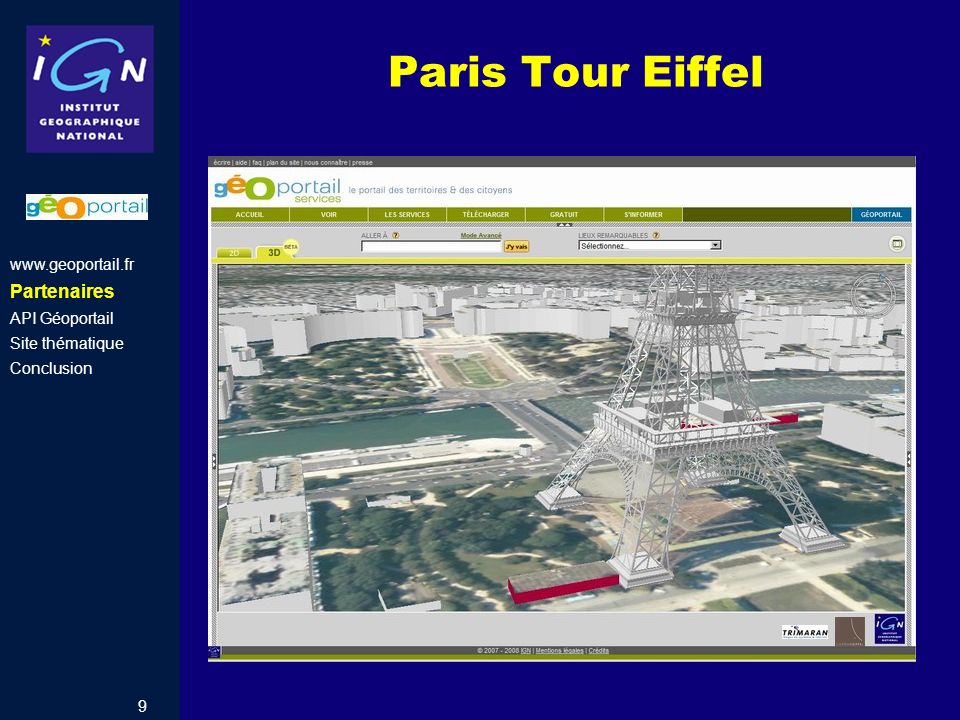 Paris Tour Eiffel Partenaires   API Géoportail