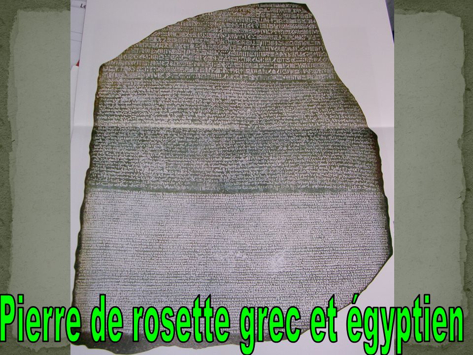 Pierre de rosette grec et égyptien