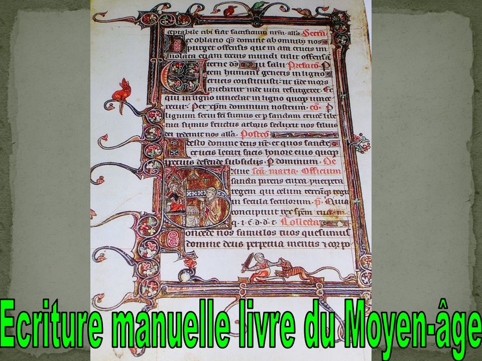 Ecriture manuelle livre du Moyen-âge