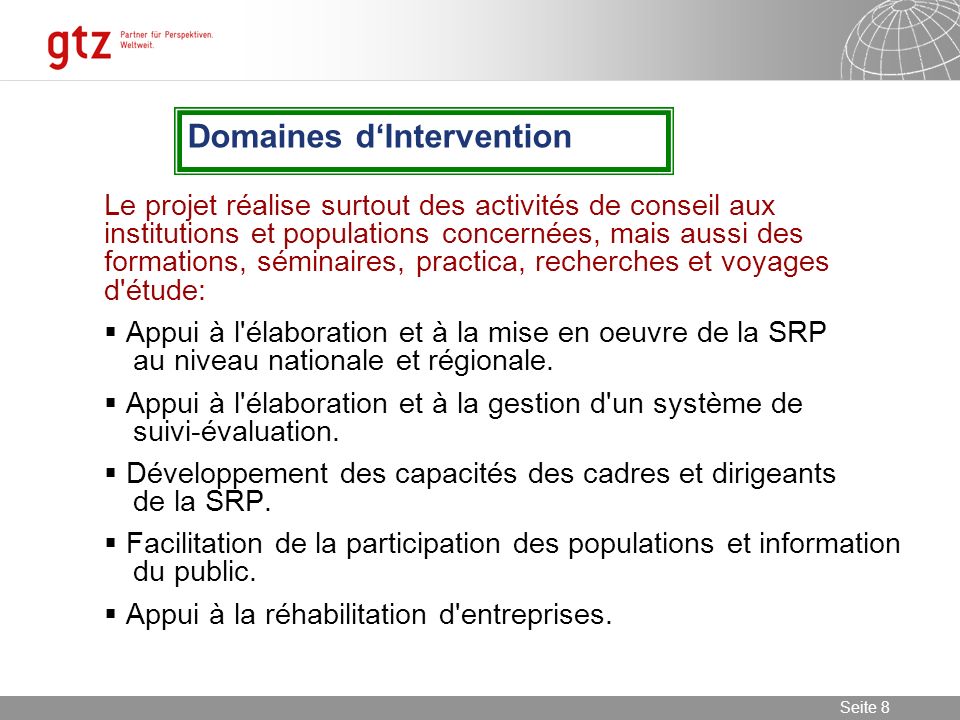 Domaines d‘Intervention