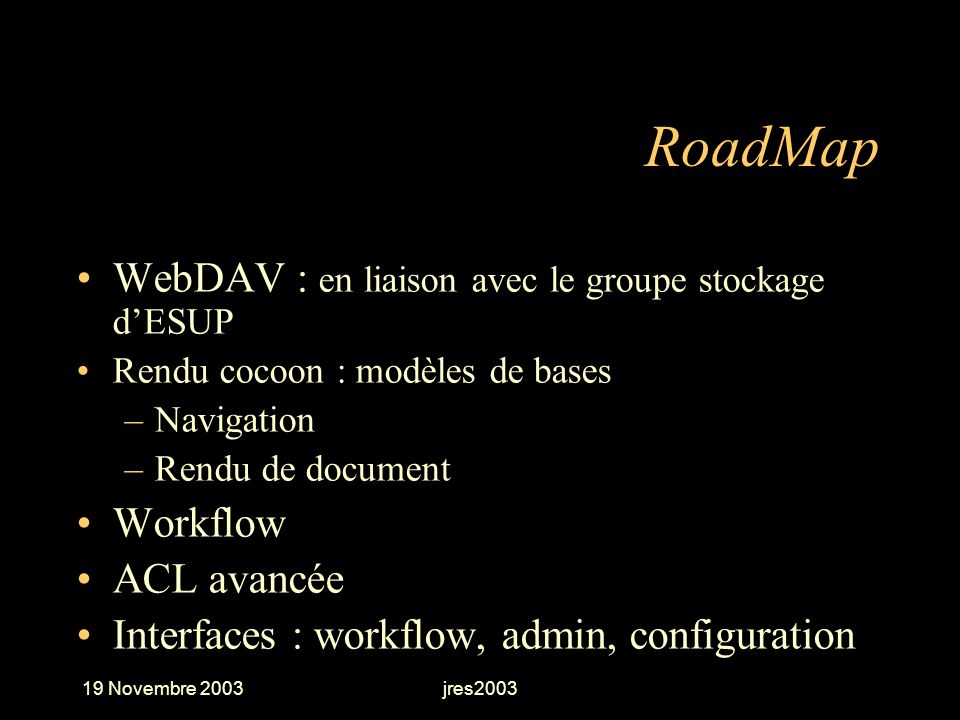 RoadMap WebDAV : en liaison avec le groupe stockage d’ESUP Workflow