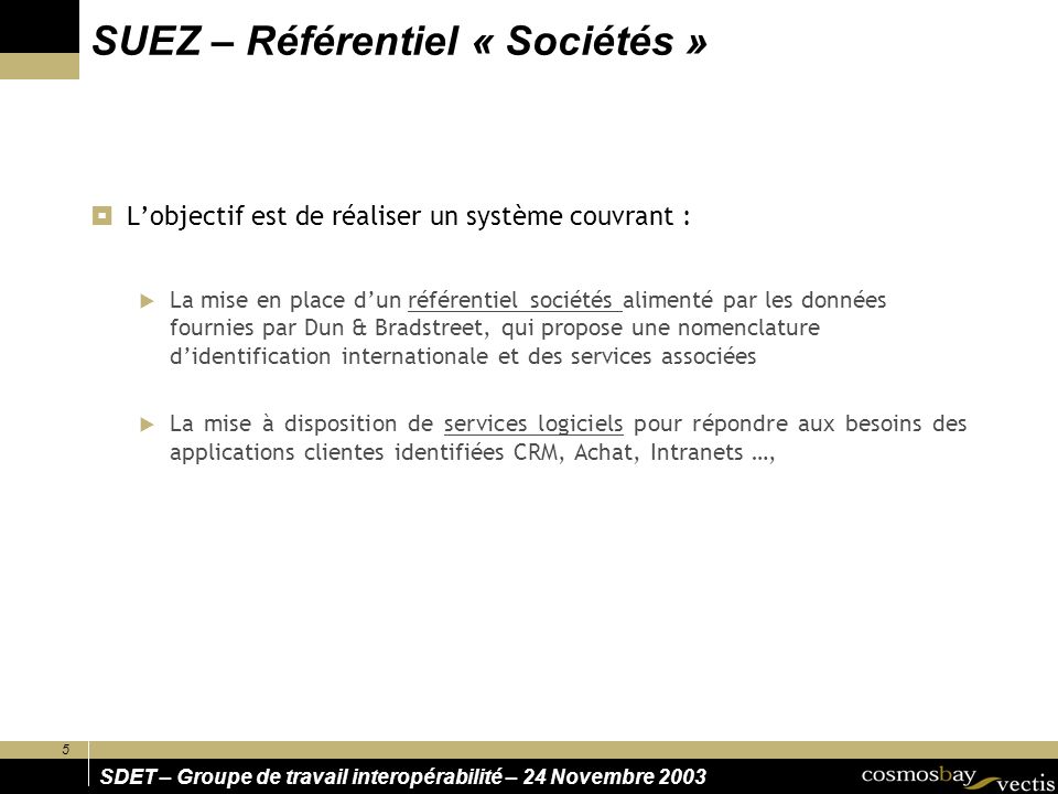 SUEZ – Référentiel « Sociétés »
