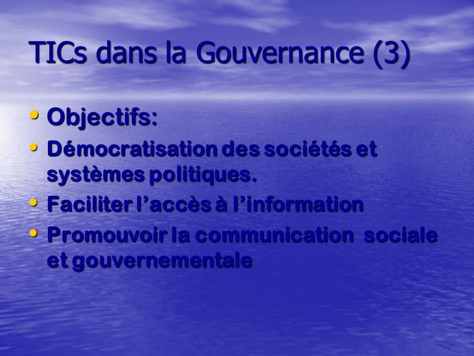 TICs dans la Gouvernance (3)