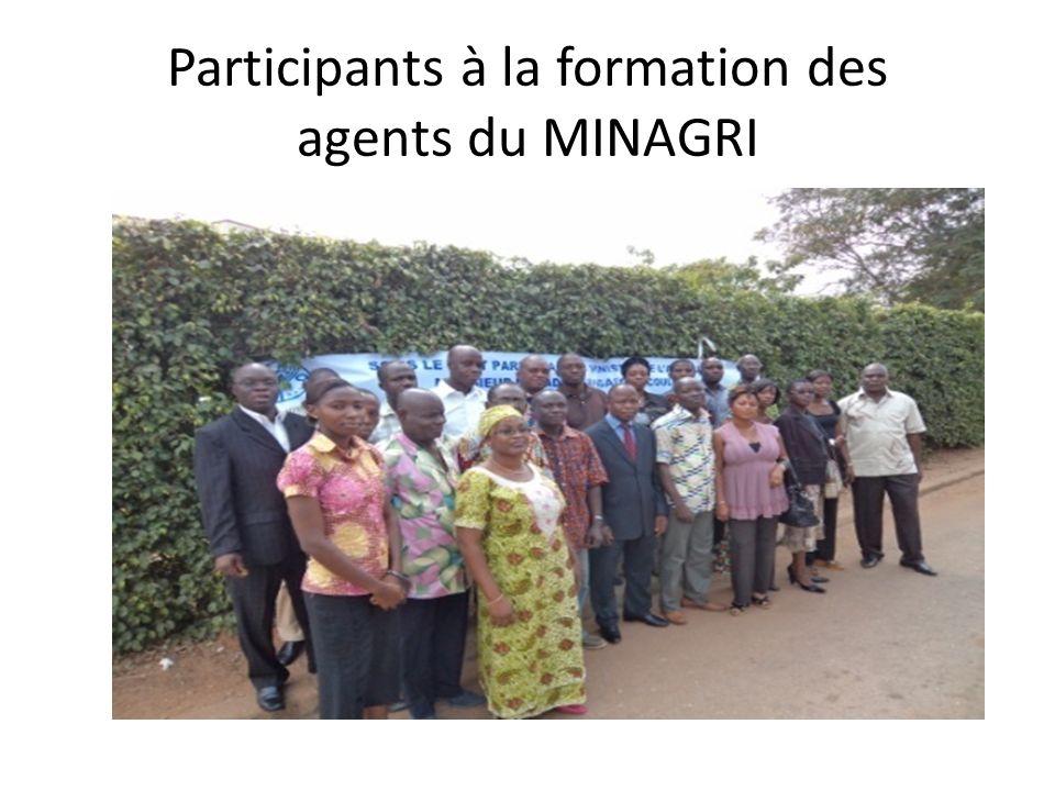 Participants à la formation des agents du MINAGRI