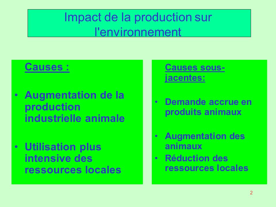 Impact de la production sur l environnement