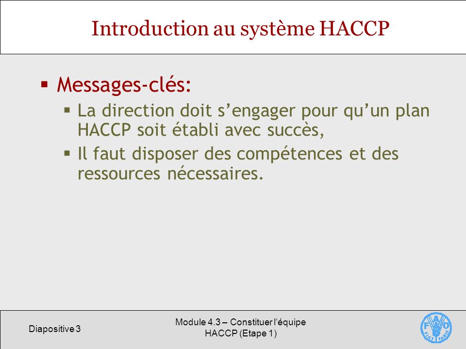 Introduction au système HACCP