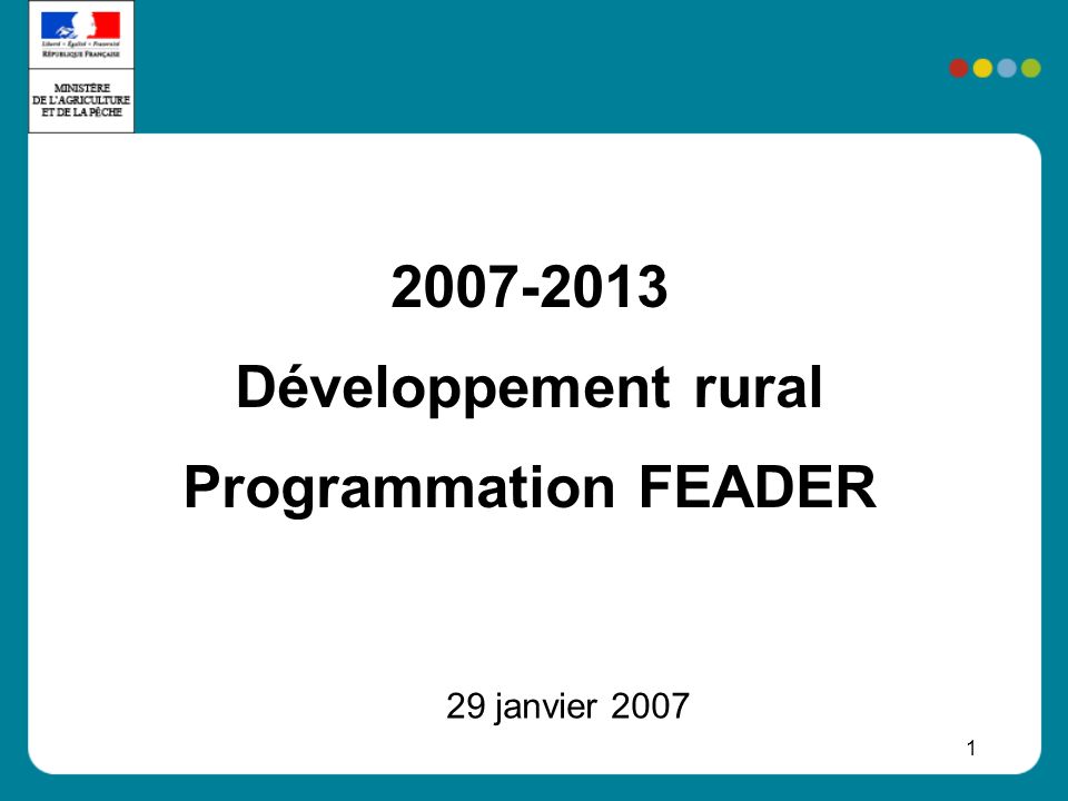 Développement rural Programmation FEADER