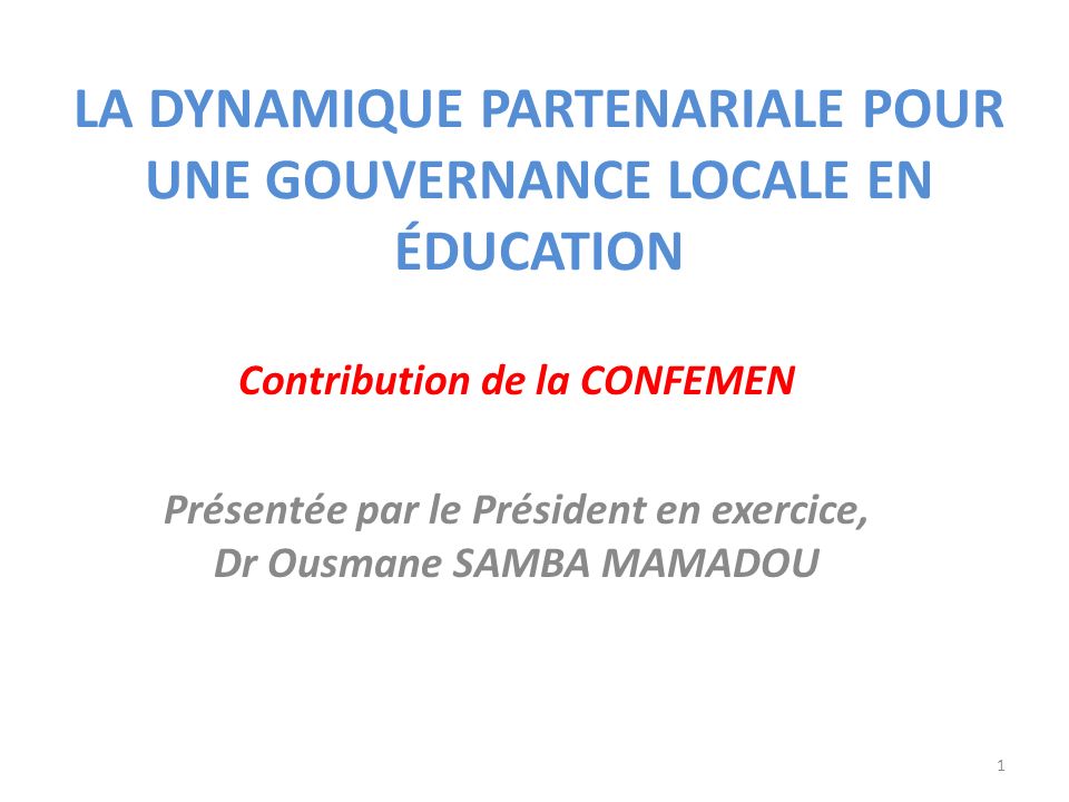 La dynamique partenariale pour une gouvernance locale en éducation