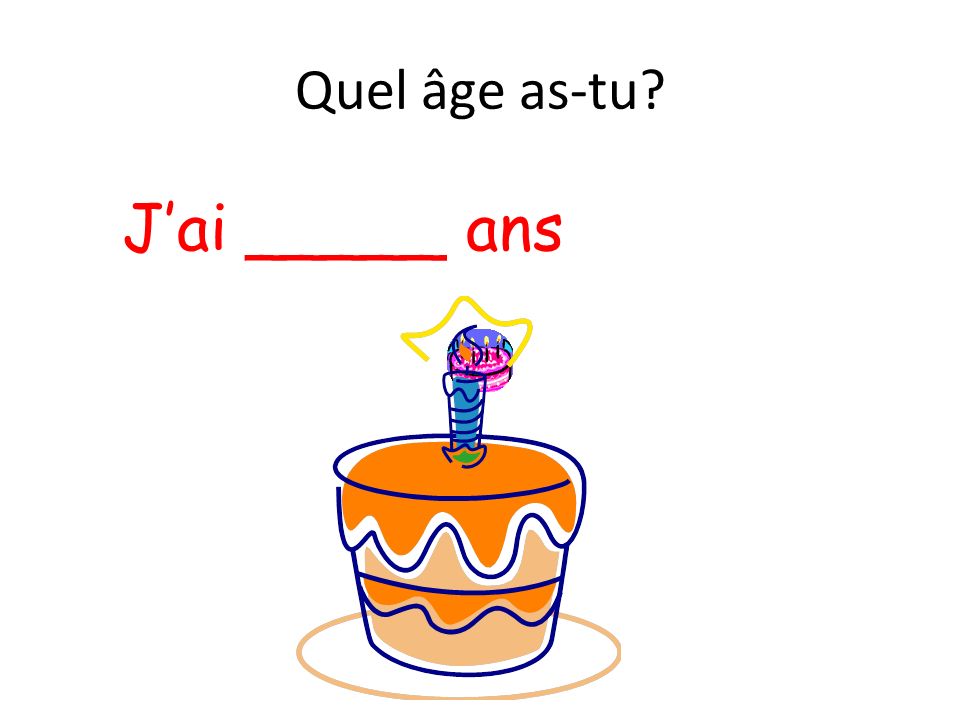 Quel âge as-tu J’ai _____ ans