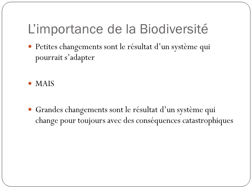 L’importance de la Biodiversité